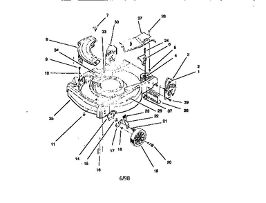 Housing Assembly Diagram and Parts List for 10321 790001 & UP Lawn Boy Lawn Mower